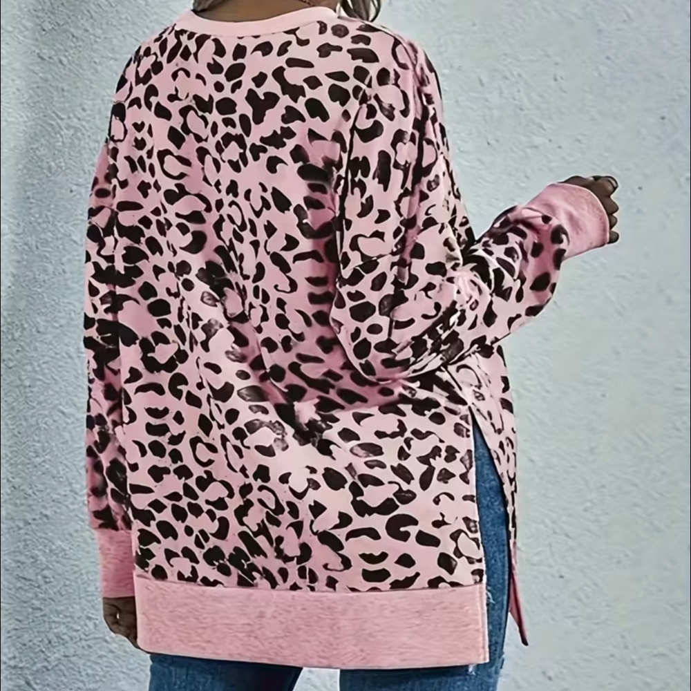 Source Unknown Pink Leopard Print Sweatshirt - image 2